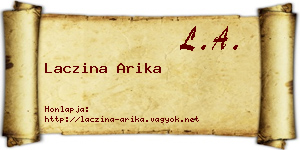 Laczina Arika névjegykártya